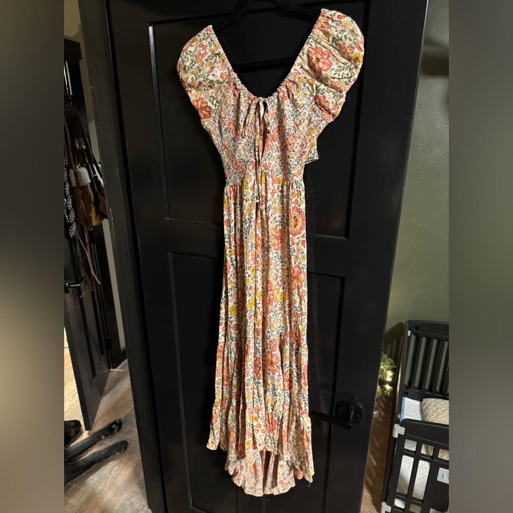 Floral Puff Sleeve Midi Dress - Picture 7 of 13